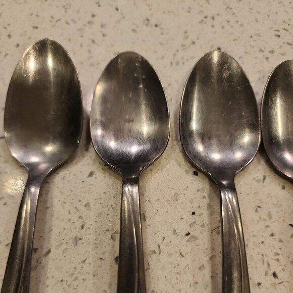6 Oneida Custom Stainless Iced Tea Spoons Flatware Dessert Roseanne Rose 1991 - Picture 5 of 8